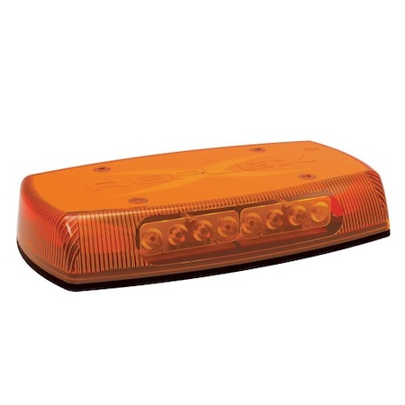 Ecco LED MINIBAR: REFLEX, 15IN, 12-24VDC, VACUUM-MAGNET MOUNT, CLEAR DOME, AMBER/CLEA 5590CAC-VM